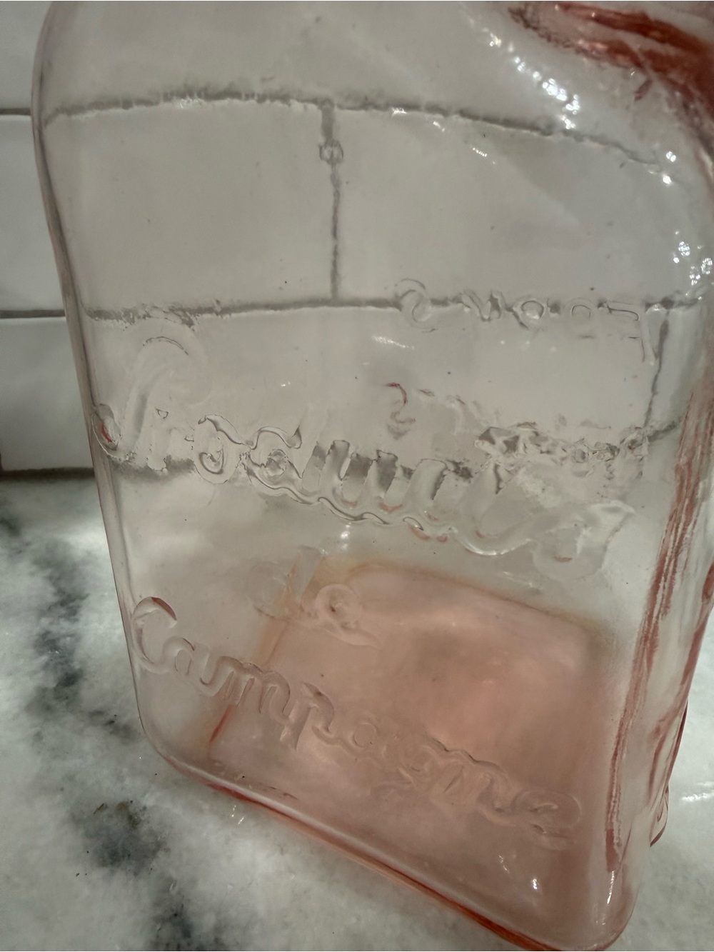 Pink Glass Italian Jar, Bale Wire Slanted Clamp Lid Jar - Picture 4 of 10